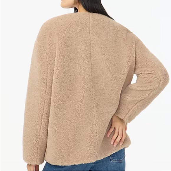 J Crew Factory Sherpa Toggle Coat. Size XXS. Oversized fit. Brand new with tag. - Picture 4 of 6
